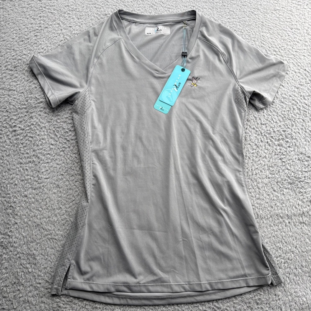 WINGED FOOT Levelwear Verve Tennis Shirt Womens Medium S/S Pickleball Gray
